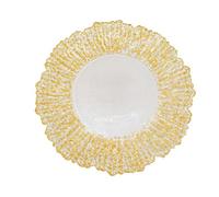 Neel Blue Charger Plates For Table Decoration - Golden Crackled