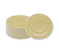 Neel Blue Charger Plates For Table Decoration - Mandala Flower Gold - Pack Of 12