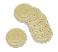 Neel Blue Charger Plates For Table Decoration - Mandala Flower Gold - Pack Of 6