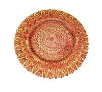 Neel Blue Charger Plates For Table Decoration - Red Peacock Design
