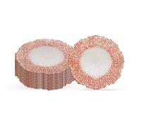 Neel Blue Charger Plates For Table Decoration - Rose Gold Crackled - Pack Of 12