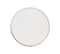 Neel Blue Charger Plates For Table Decoration - Rose Gold Trim Pearl Flower