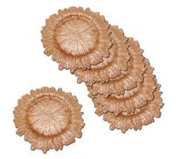 Neel Blue Charger Plates For Table Decoration - Rose Gold With Vintage - Pack Of 6