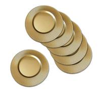 Neel Blue Charger Plates For Table Decoration - Shiny Gold - Pack Of 6