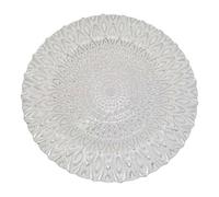 Neel Blue Charger Plates For Table Decoration - Silver Peacock Design