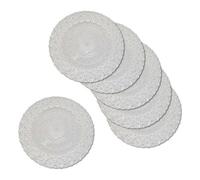 Neel Blue Charger Plates For Table Decoration - Silver Peacock Design - Pack Of 6