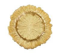 Neel Blue Charger Plates For Table Decoration - Vintage Design Golden