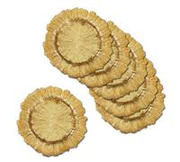 Neel Blue Charger Plates For Table Decoration - Vintage Design Golden - Pack Of 6