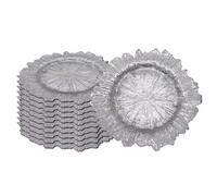 Neel Blue Charger Plates For Table Decoration - Vintage Design Silver - Pack Of 12
