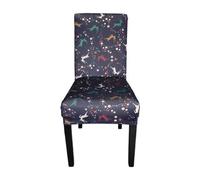 Neel Blue Christmas Chair Covers, Reindeer & Snowflakes Printed, Red - 1Pc