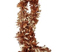 Neel Blue Christmas Shiny Metallic Chunky Tinsel Garland, 6.5ft in Bronze Neel Blue Bronze