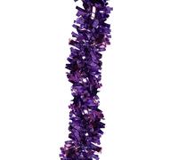 Neel Blue Christmas Shiny Metallic Chunky Tinsel Garland, 6.5ft in Purple Neel Blue Purple