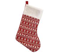 Neel Blue Christmas Stocking Reindeer & Xmas Tree Design Velvet Hanging Santa Sack in Red Neel Blue Red