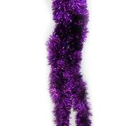 Neel Blue Chunky Christmas Tinsel Garland Shiny Metallic with White Xmas Tree Decor, 2m in Purple Neel Blue Purple