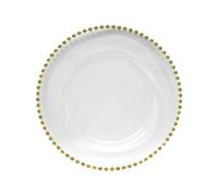 Neel Blue Clear Acrylic Charger Plate With Gold Beads - 33Cm