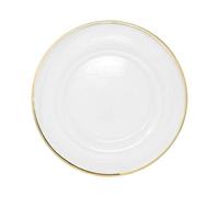 Neel Blue Clear Acrylic Charger Plate With Gold Trim - 33Cm