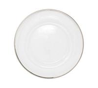 Neel Blue Clear Acrylic Charger Plate With Silver Trim - 33Cm