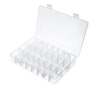 Neel Blue Clear Plastic Storage Box With Adjustable Divider, 24 Slots