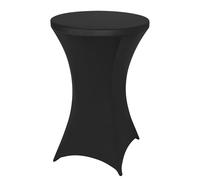 Neel Blue Cocktail Spandex Tablecloth High Top Round Table Cover, 32" x 43" in Black Neel Blue Black