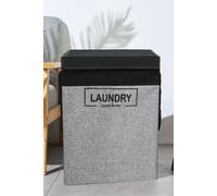 Neel Blue Collapsible Laundry Basket with Flip Lid 70L Laundry Hamper Polyester Storage Baskets in Grey Neel Blue Grey