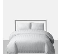 Neel Blue Cotton Double Duvet Cover & 2 Matching Pillow Cases - White