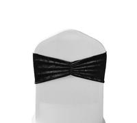 Neel Blue Crushed Velvet Polyester Chair Band, Glitz Shiny Fabric Sashes in Black Neel Blue Black