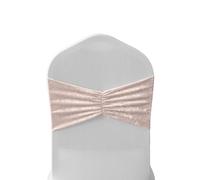 Neel Blue Crushed Velvet Polyester Chair Band, Glitz Shiny Fabric Sashes in Pale Pink Neel Blue Pale Pink