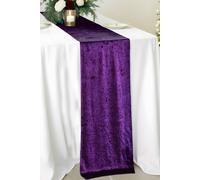 Neel Blue Crushed Velvet Table Runner, 33cm x 274cm in Purple | Size: 33 cm x 274 cm Neel Blue Purple 33 cm x 274 cm