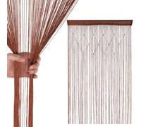 Neel Blue Dark Burgundy Glitter Beaded String Polyester Curtain, Fly Screen Room Divider Panel - 200Cm X 100Cm