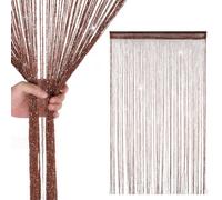Neel Blue Dark Burgundy String Polyester Glitter Fringe Fly Doorway, Room Divider Tassel - 200Cm X 100Cm