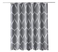 Neel Blue Dark Grey Polyester Shower Curtain Bathroom Curtain Mould & Mildew Resistant With 12 Curtain Hook 180Cm X 200Cm