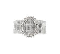Neel Blue Diamante Studded Bling Belt, Oval Buckle Waist Band in Clear Neel Blue Clear One Size