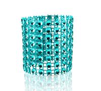 Neel Blue Diamond Napkin Rings Serviette Holder 13Cm X 4Cm, Turquoise Blue
