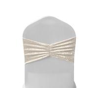 Neel Blue Diamond Velvet Chair Band, Soft & Shiny Chair Band Sash in Light Bronze Neel Blue Light Bronze