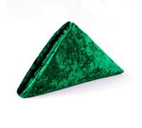 Neel Blue Diamond Velvet Napkins With Hemmed Edges, 20 Inch, Emerald Green
