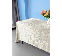 Neel Blue Diamond Velvet Rectangle Tablecloth - 70 x 144 Inch in Off-White Neel Blue Off-White