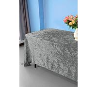 Neel Blue Diamond Velvet Rectangle Tablecloth - 70 x 144 Inch in Silver Neel Blue Silver