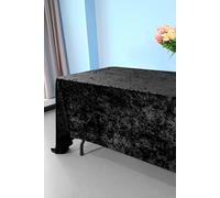 Neel Blue Diamond Velvet Rectangle Tablecloth - 90 x 156 Inch in Black Neel Blue Black