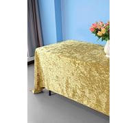 Neel Blue Diamond Velvet Rectangle Tablecloth - 90 x 156 Inch in Gold Neel Blue Gold