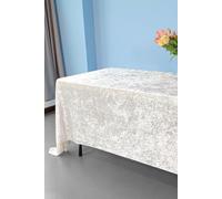 Neel Blue Diamond Velvet Rectangle Tablecloth - 90 x 156 Inch in Ivory Neel Blue Ivory