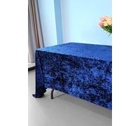 Neel Blue Diamond Velvet Rectangle Tablecloth - 90 x 156 Inch in Navy Neel Blue Navy
