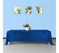 Neel Blue Diamond Velvet Rectangle Tablecloth, Royal Blue , 90 Inch X 156 Inch