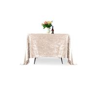 Neel Blue Diamond Velvet Square Tablecloth - 54 Inch in Light Pink Neel Blue Light Pink