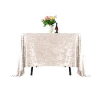 Neel Blue Diamond Velvet Square Tablecloth, Blush Pink , 54 Inch X 54 Inch