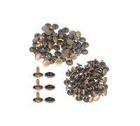 Neel Blue Double Cap Tubular Rivets, Metal Stud for DIY Projects - 100 Sets in Bronze Neel Blue Bronze