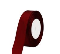 Neel Blue Double Sided Satin Polyester Ribbon Roll, 25mm x 25 Metres in Burgundy Neel Blue Burgundy