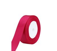 Neel Blue Double Sided Satin Polyester Ribbon Roll, 25mm x 25 Metres in Dark Pink Neel Blue Dark Pink