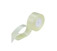 Neel Blue Double Sided Satin Polyester Ribbon Roll, 25mm x 25 Metres in Ivory Neel Blue Ivory