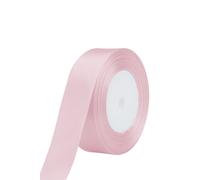 Neel Blue Double Sided Satin Polyester Ribbon Roll, 25mm x 25 Metres in Light Pink Neel Blue Light Pink
