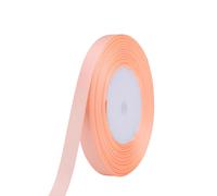 Neel Blue Double Sided Satin Polyester Ribbon Roll, 3mm x 25 Metres in Peach Neel Blue Peach